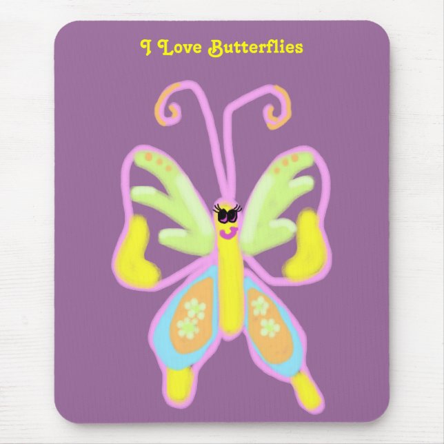 Tapis De Souris I Love Butterflies Mousepad (Devant)