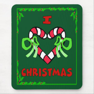 Tapis De Souris I Love Christmas Mouse Pad