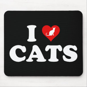 Tapis De Souris I Love (Coeur) Chats