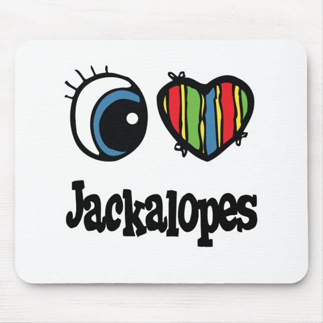 Tapis De Souris I Love (Coeur) Jackalopes (Devant)