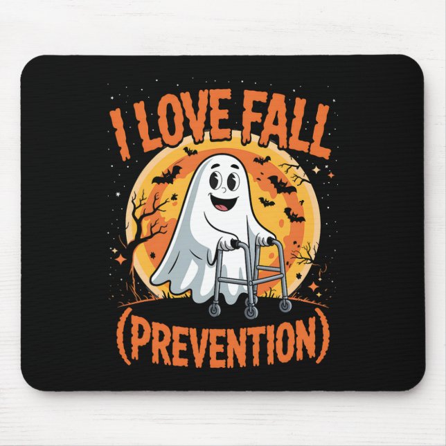 Tapis De Souris I Love Fall Prevention Physique Therapy Halloween (Devant)