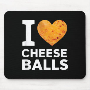 Tapis De Souris I Love Fromage Funny Cheeseball Snack Amoureux de