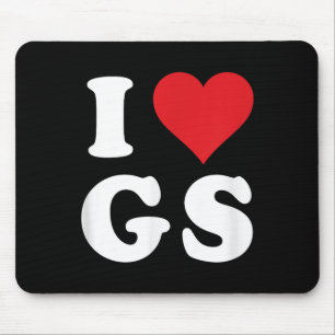 Tapis De Souris I Love Gs Initiales I Heart G.s. Prénom G
