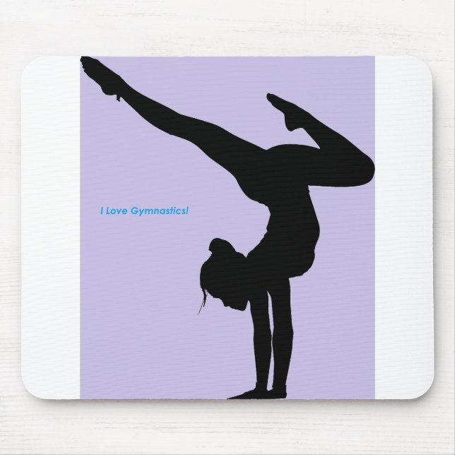 Tapis De Souris I Love Gymnastique - Gymnaste avec Arrière - plan  (Devant)