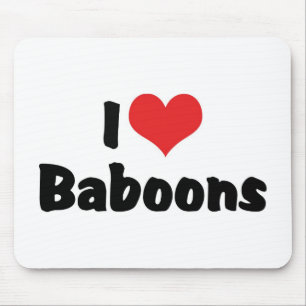 Tapis De Souris I Love Heart Baboons