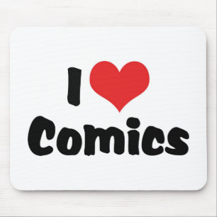 Tapis De Souris I Love Heart Comics - Comic Book Lover