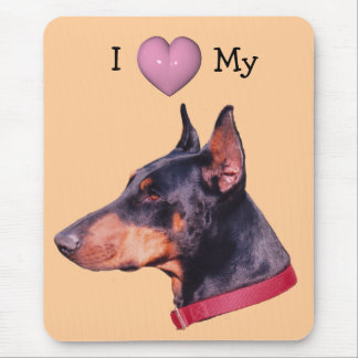 Tapis De Souris I Love Heart My Doberman Cute Mousepad