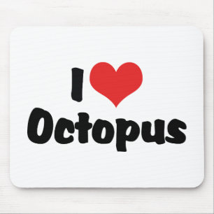 Tapis De Souris I Love Heart Octopus