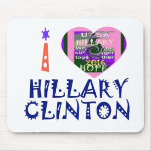 Tapis De Souris I Love Hillary Clinton pour le président américain