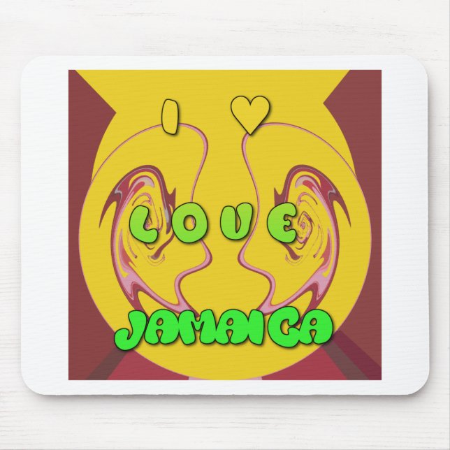 Tapis De Souris I love Jamaica (Devant)