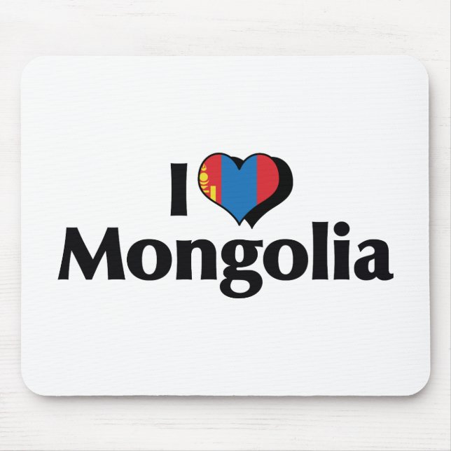 Tapis De Souris I Love Mongolie Drapeau (Devant)