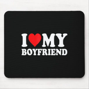 Tapis De Souris I Love My Boyfriend Amusant Valentine Red Heart Lo