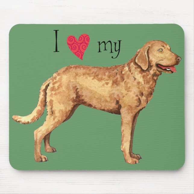 Tapis De Souris I Love my Chesapeake Bay Retriever (Devant)