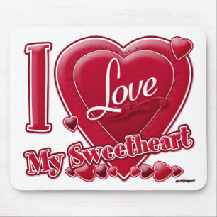 Tapis De Souris I Love My Sweetheart red - heart