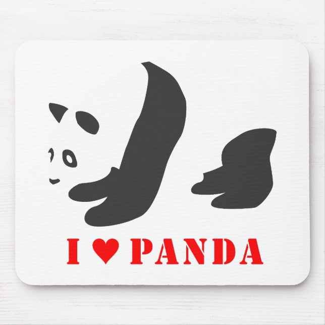 Tapis De Souris I Love Panda (Noir) (Devant)