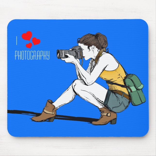 Tapis De Souris I Love Photography Mousepad (Devant)