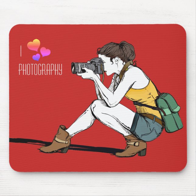 Tapis De Souris I Love Photography Mousepad (Devant)