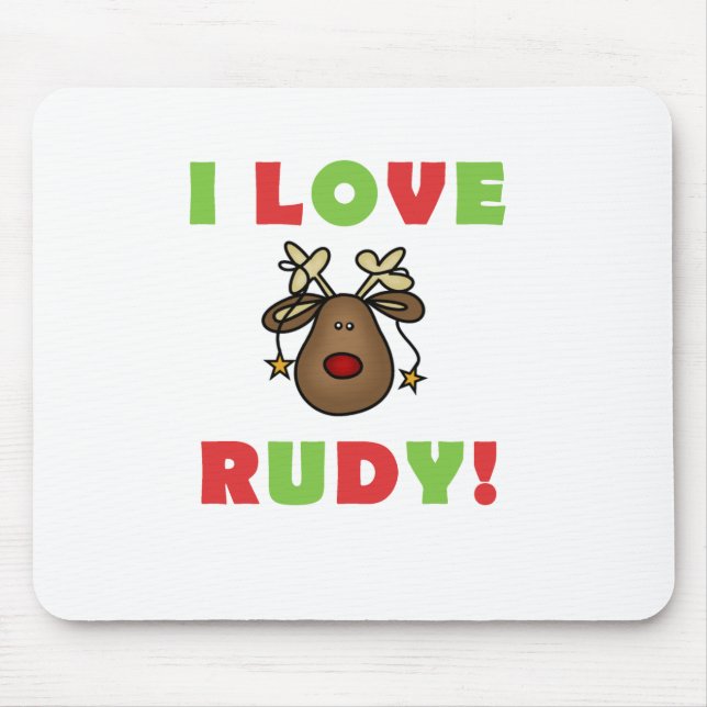 Tapis De Souris I Love Rudy Tshirts et cadeaux (Devant)