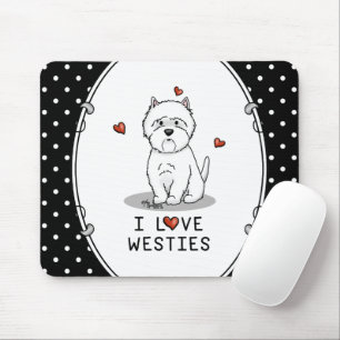 Tapis De Souris I Love Westies - West Highland White Terriers Cute