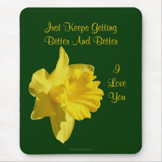 Tapis De Souris I Love You Daffodil Flower Photo Mousepad