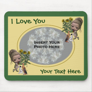 Tapis De Souris I Love You Girl Puppies Ajouter Photo Mousepad