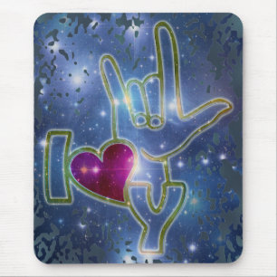 Tapis De Souris I LOVE YOU / langue des signes