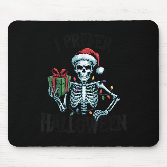 Tapis De Souris I Prefer Halloween Christmas Lights Women Men Kids (Devant)