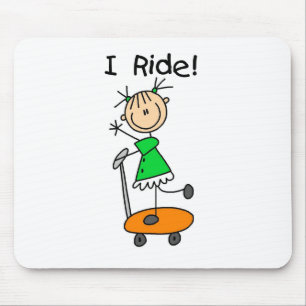 Tapis De Souris I Ride - Girl on Scooter