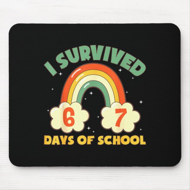 Tapis De Souris I Survived 67 Days Of School Funny Meme Student Te (Devant)