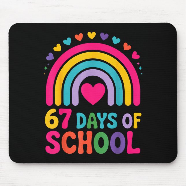Tapis De Souris I Survived 67 Days Of School Tie Die Rainbow Lover (Devant)