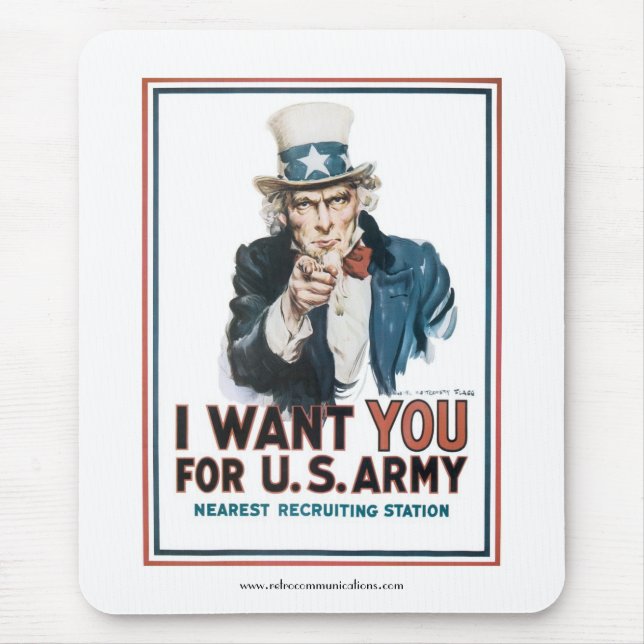 Tapis De Souris "I Want You" Uncle Sam Mousepad (Devant)