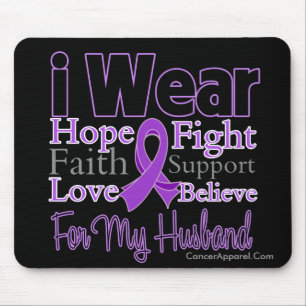 Tapis De Souris I Wear Purple Collage Husband - Pancreatic Cancer