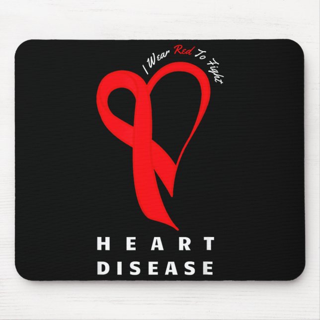 Tapis De Souris I Wear Red To Fight Heart Disease Awareness Chd Ri (Devant)