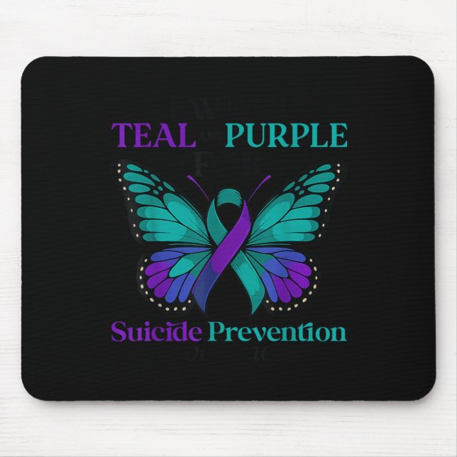 Tapis De Souris I Wear Teal &amp; Purple Butterfly Suicide Prevent (Devant)