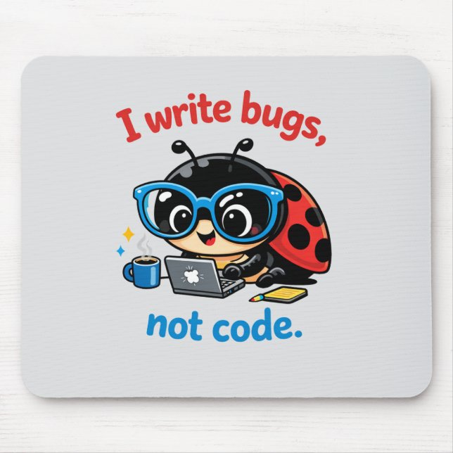 Tapis De Souris I write bugs, not code. (Devant)