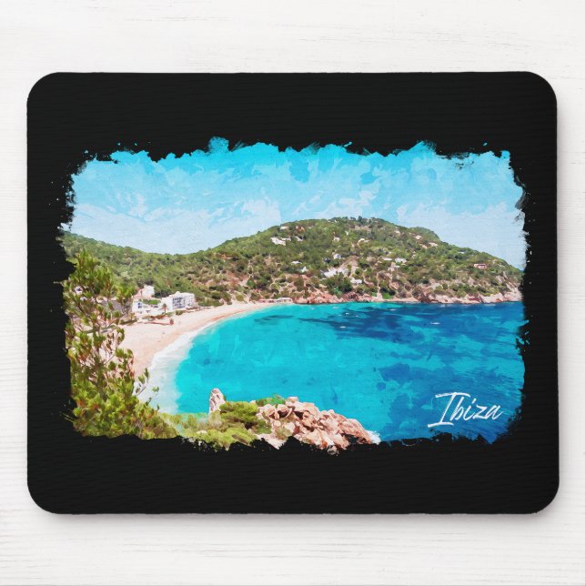 Tapis De Souris Ibiza Espagne Plage Paysage Voyage (Devant)