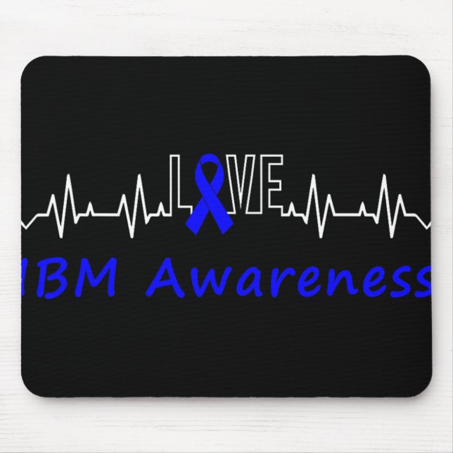 Tapis De Souris Ibm Awareness Blue Ribbon Love Heartbeat Support Q (Devant)