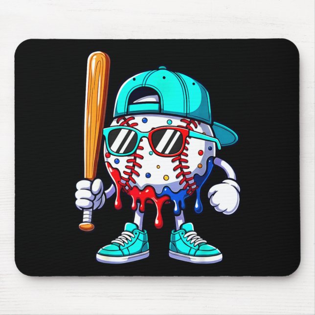 Tapis De Souris Ice Cream Drip Baseball Sts Baseball Lifestyle Boy (Devant)