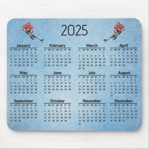 Tapis De Souris Ice Hockey Design 2025 Calendrier Mousepad