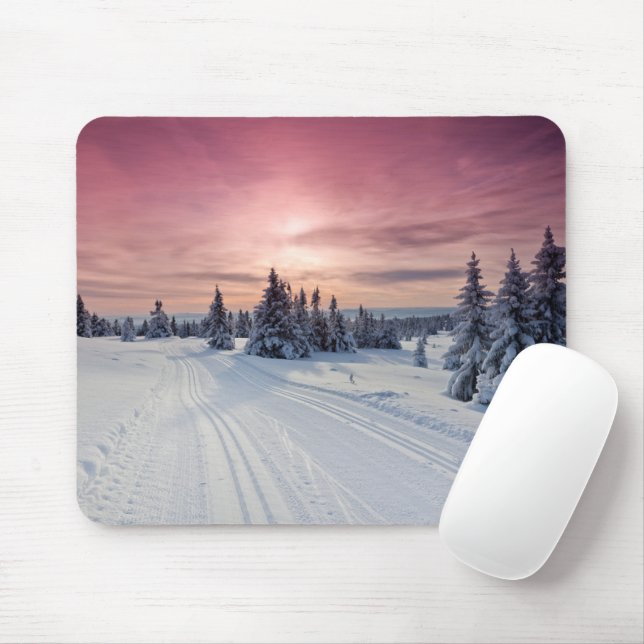 Tapis De Souris Ice & Snow | Lillehammer, Norway (Avec souris)