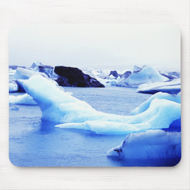 Tapis De Souris Icebergs sur la lagune de Jokulsarlon (Devant)