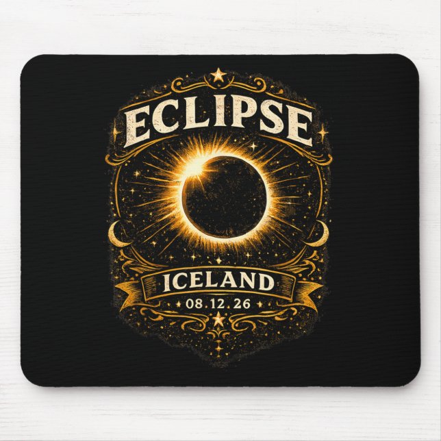 Tapis De Souris Iceland Total Solar Eclipse 2026 Celestial Eclipse (Devant)