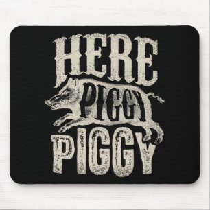 Tapis De Souris Ici Piggy Piggy Boar Chasse Vintage Cochon Hog Hun