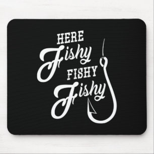 Tapis De Souris Ici Poisson Poisson Drôle Cadeau De Pêche Bonne Ch