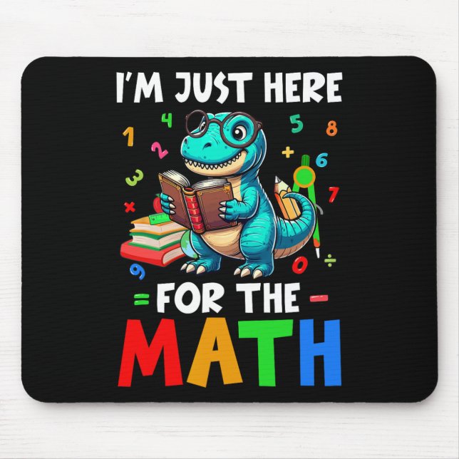 Tapis De Souris Ici pour les maths T-rex mignon qui compte les nom (Devant)