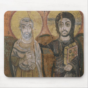 Tapis De Souris Icône dépeignant Abbott Mena avec le Christ