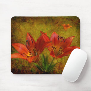 Tapis De Souris Icône Lily de l'Ouest rouge des Prairies texturée