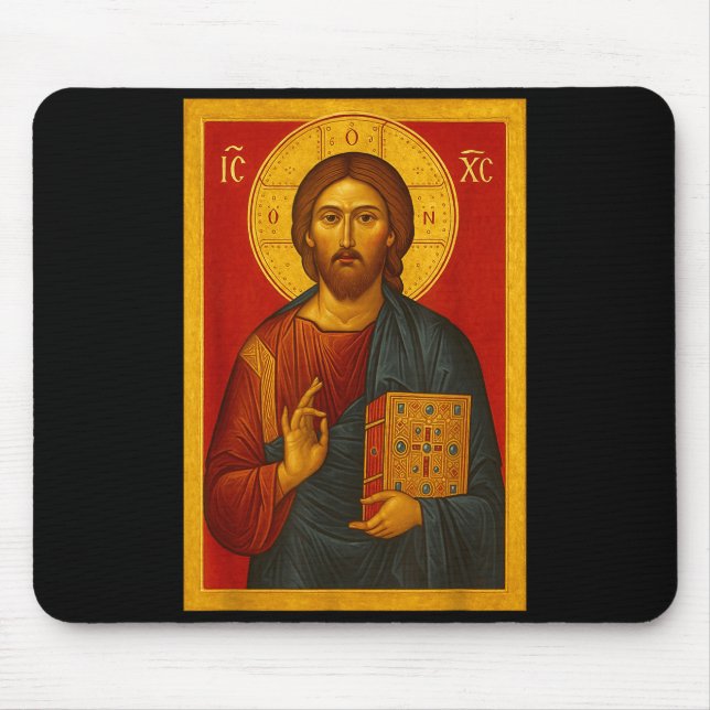 Tapis De Souris Icône orthodoxe de Jésus-Christ Pantocrator  (Devant)