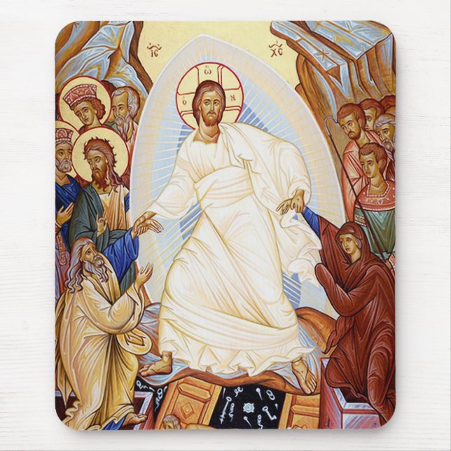 Tapis De Souris Icône orthodoxe de l'Anastasis Résurrection (Devant)
