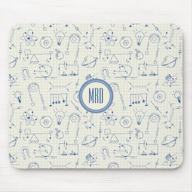 Tapis De Souris Icônes de physique électronique en motif personnal (Devant)